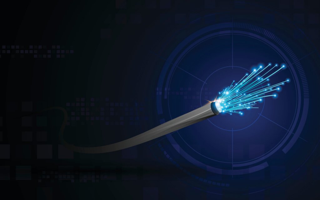Fiber internet wiring concept, high speed internet and connection line